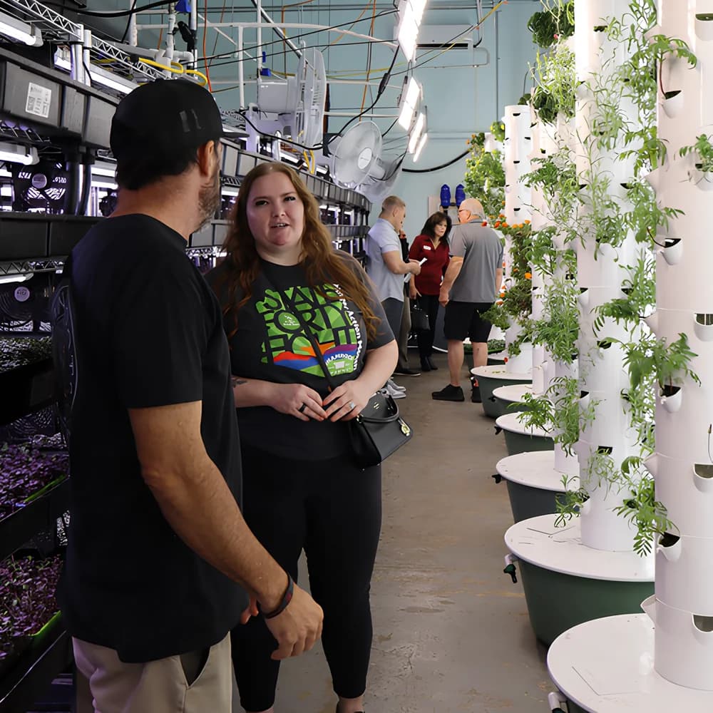 Robb Blackaby inside the Urban Roots Farms facility