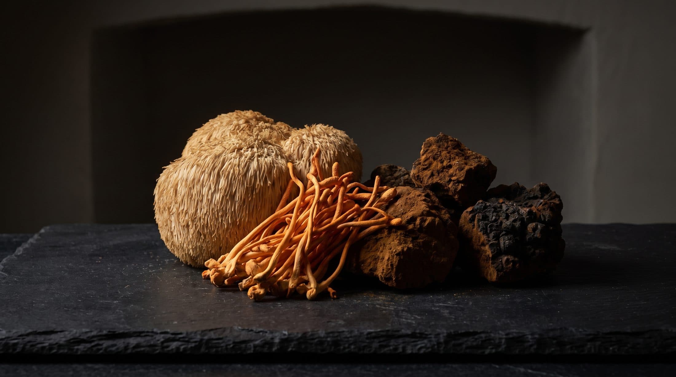 Three mushrooms, sourced honestly.