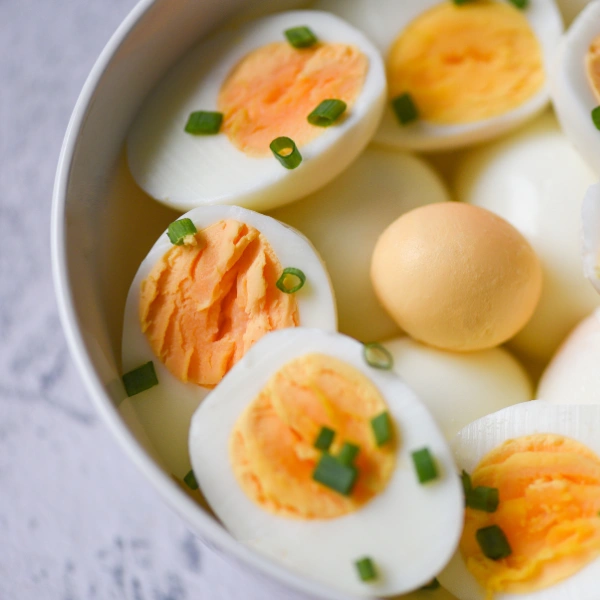 Image showing a bowl of hard-boiled eggs.
