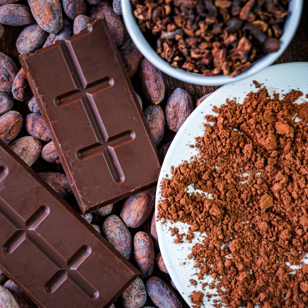 Image showing dark chocolate pieces with high cacao.