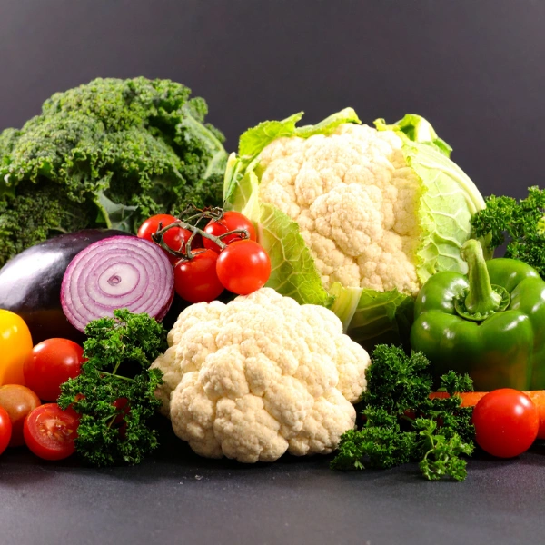 Image showing fresh kale, tomatoes, and cruciferous vegetables.