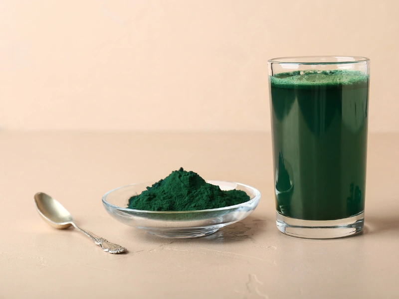 Image showing greens powder mixed into drink.