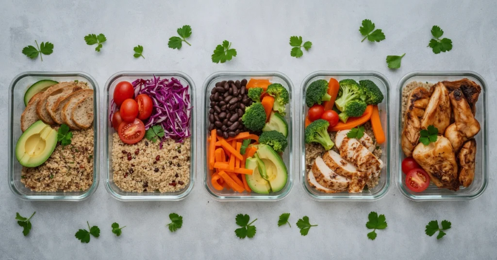 Image showing healthy meal prep containers for the week.