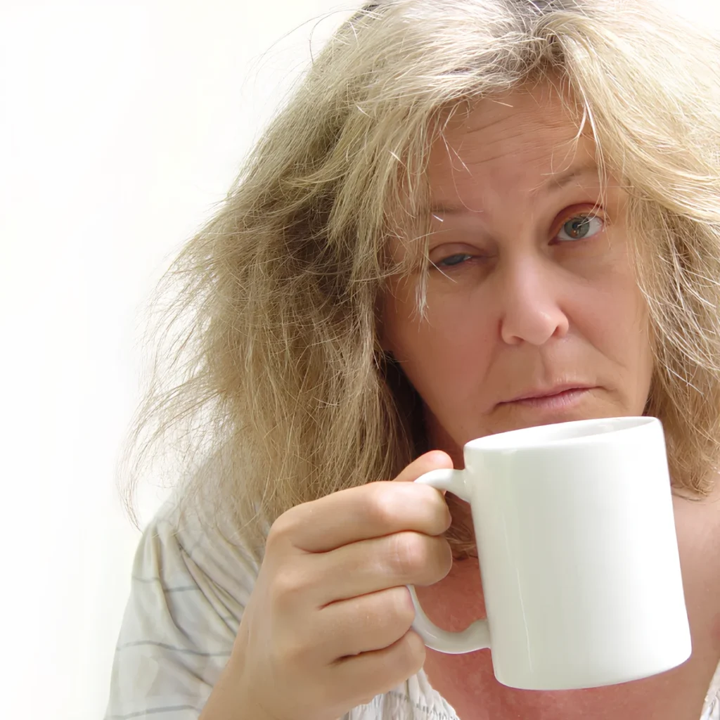 Image of a person going through caffeine withdrawal.
